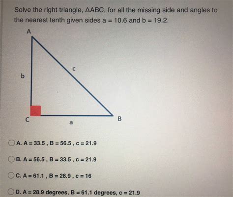 notebook February 12, 2013. . Solving right triangles find the missing side round to the nearest tenth